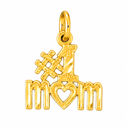 14k Yellow Gold #1 Mom Charm