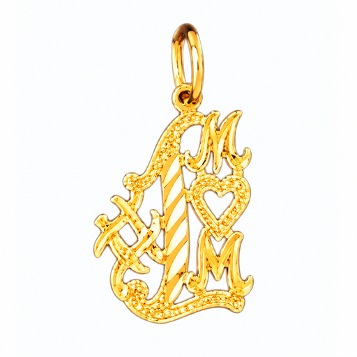 14k Yellow Gold #1 Mom Charm