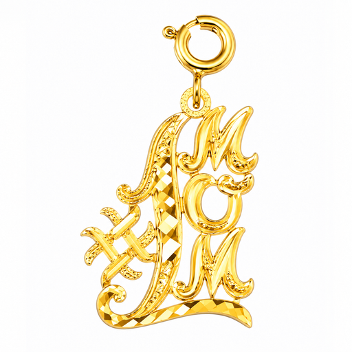 14k Yellow Gold #1 Mom Charm