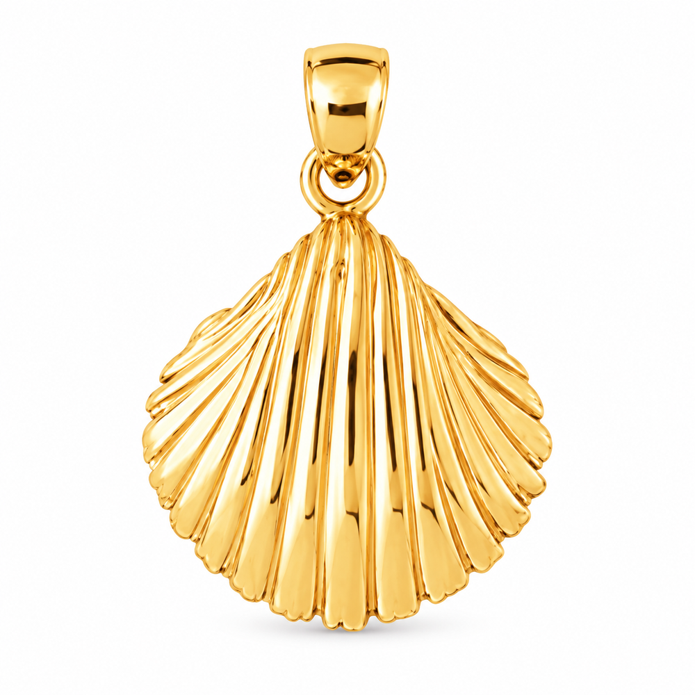 14k Yellow Gold Shell Charm