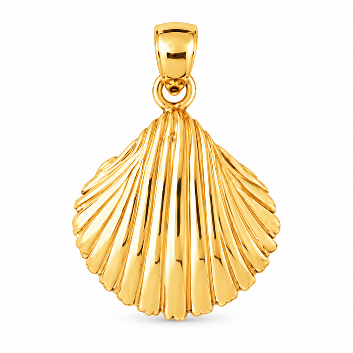 14k Yellow Gold Shell Charm
