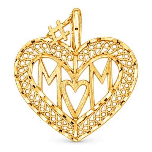 14k Yellow Gold #1 Mom Charm