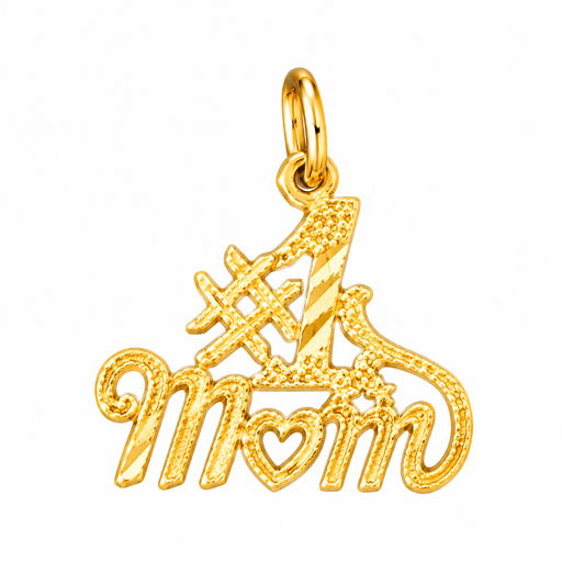 14k Yellow Gold #1 Mom Charm