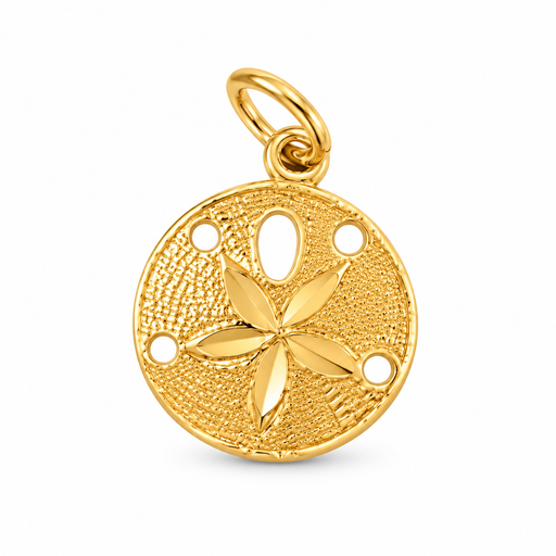 14k Yellow Gold Sand Dollar Charm