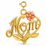 14k Gold Tri Color Heart with Mom Charm