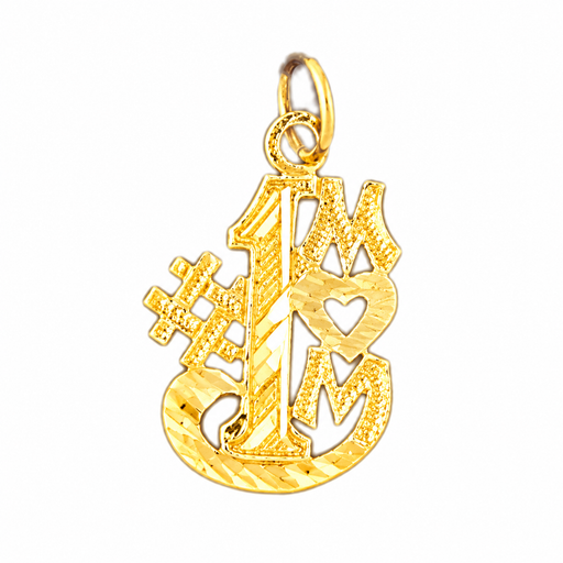 14k Yellow Gold #1 Mom Charm
