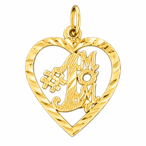 14k Yellow Gold #1 Mom Charm