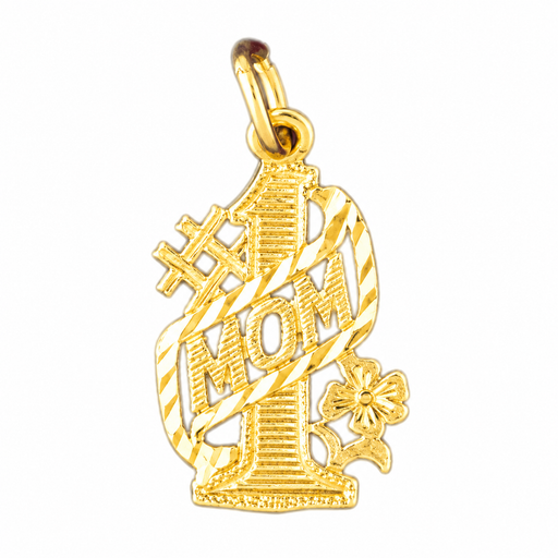 14k Yellow Gold #1 Mom Charm