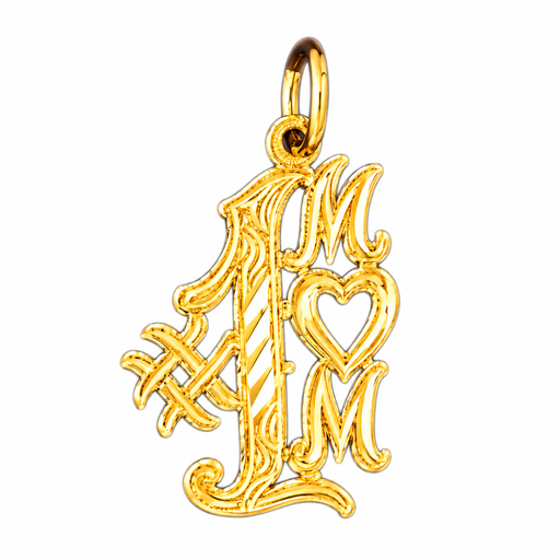 14k Yellow Gold #1 Mom Charm