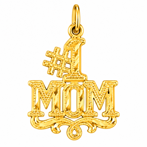 14k Yellow Gold #1 Mom Charm