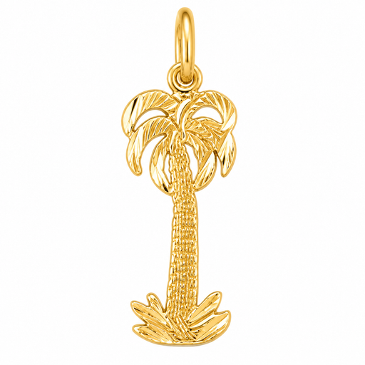 14k Yellow Gold Palm Trees Charm