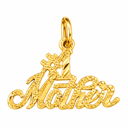 14k Yellow Gold #1 Mom Charm