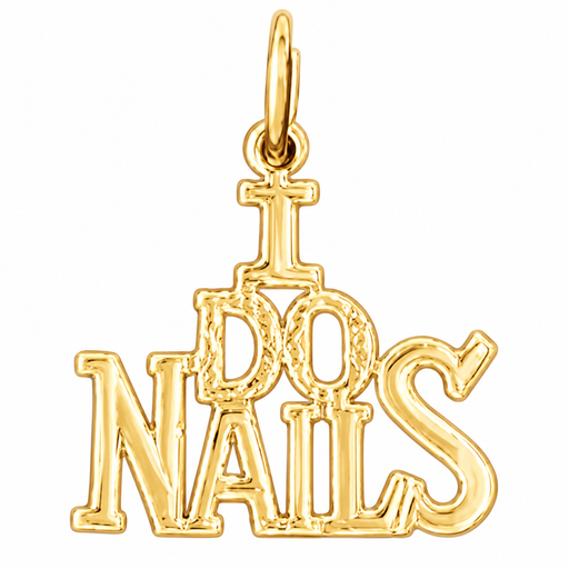 14k Yellow Gold "I Do Nails" Charm