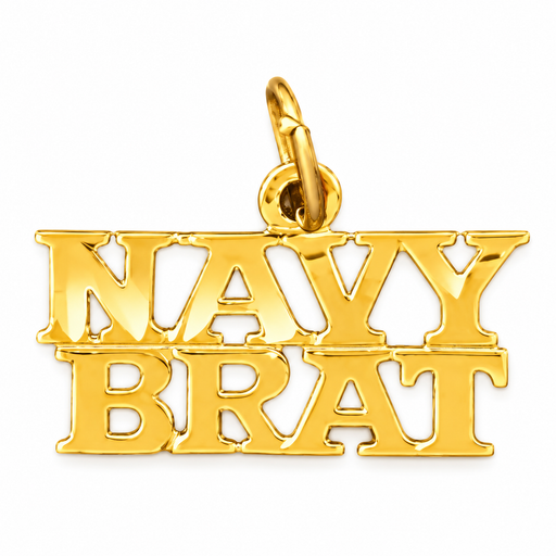 14k Yellow Gold Navy Brat Charm