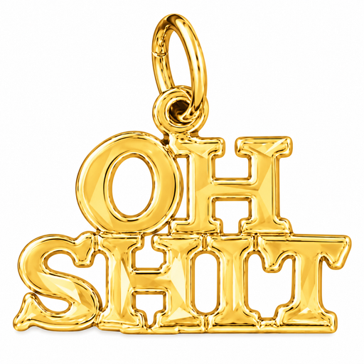 14k Yellow Gold Oh Shit Charm