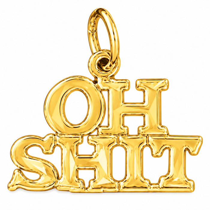 14k Yellow Gold Oh Shit Charm