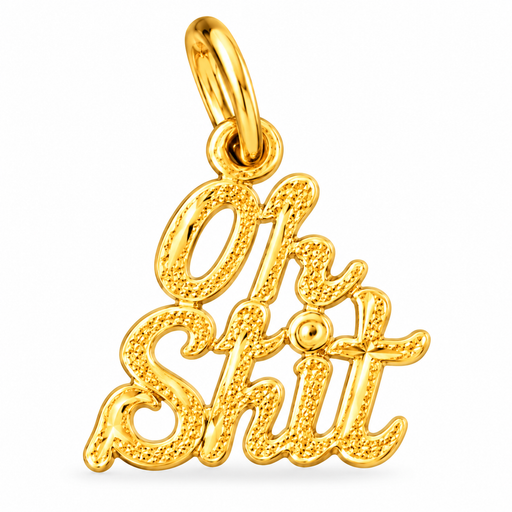 14k Yellow Gold Oh Shit Charm