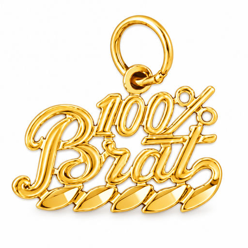 14k Yellow Gold 100% Brat Charm