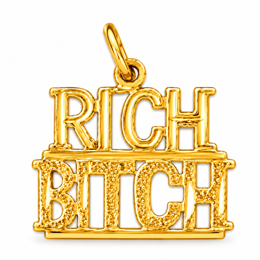 14k Yellow Gold Rich Bitch Charm
