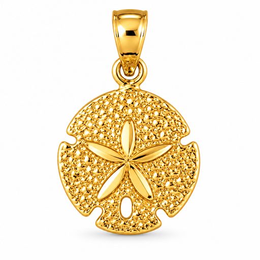 14k Yellow Gold Sand Dollar Charm