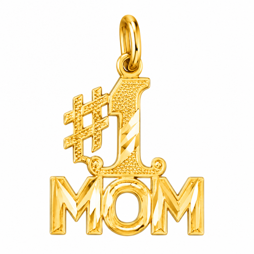 14k Yellow Gold #1 Mom Charm