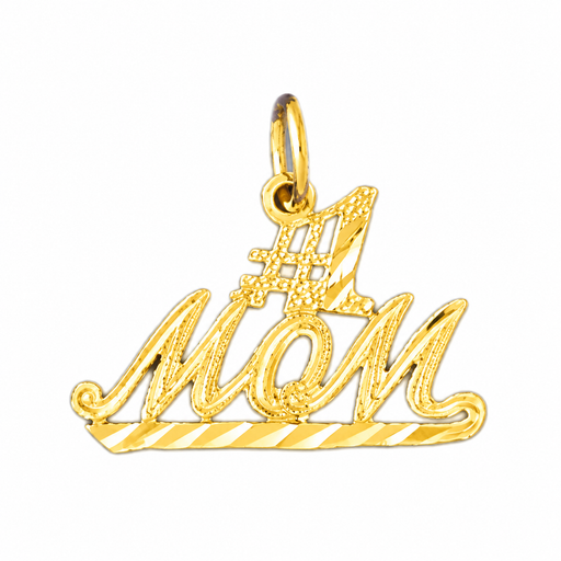 14k Yellow Gold #1 Mom Charm