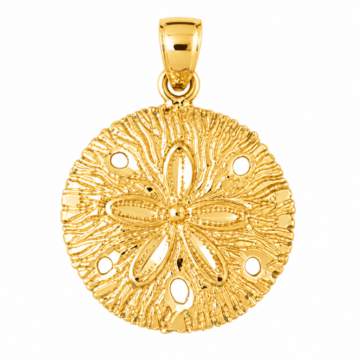 14k Yellow Gold Sand Dollar Charm