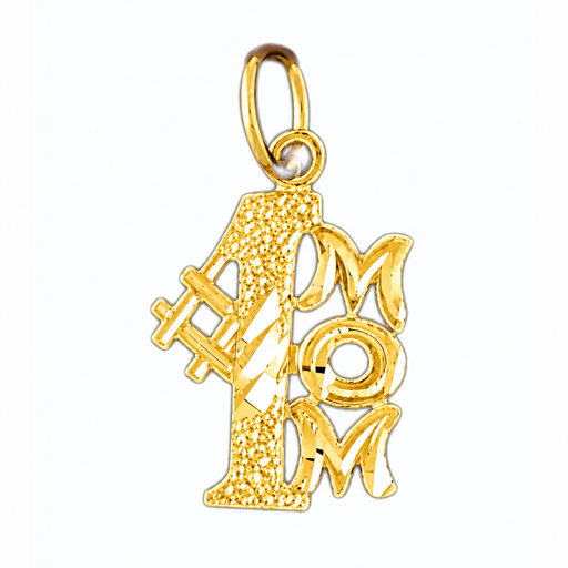 14k Yellow Gold #1 Mom Charm