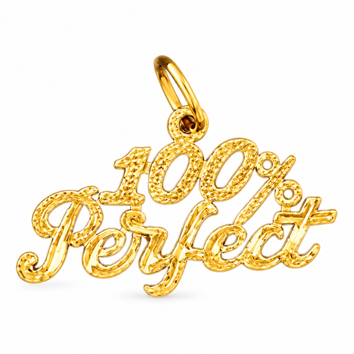 14k Yellow Gold 100% Perfect Charm