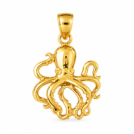 14k Yellow Gold Octopus Charm