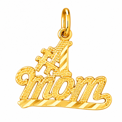 14k Yellow Gold #1 Mom Charm
