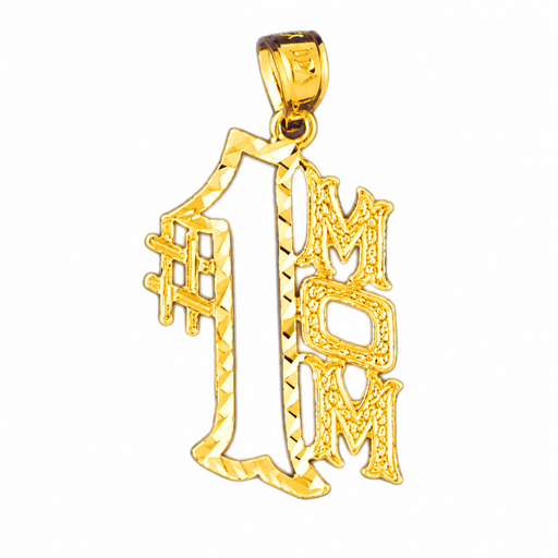 14k Yellow Gold #1 Mom Charm