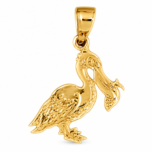 14k Yellow Gold Pelican Bird Charm