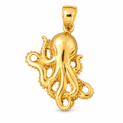 14k Yellow Gold Octopus Charm