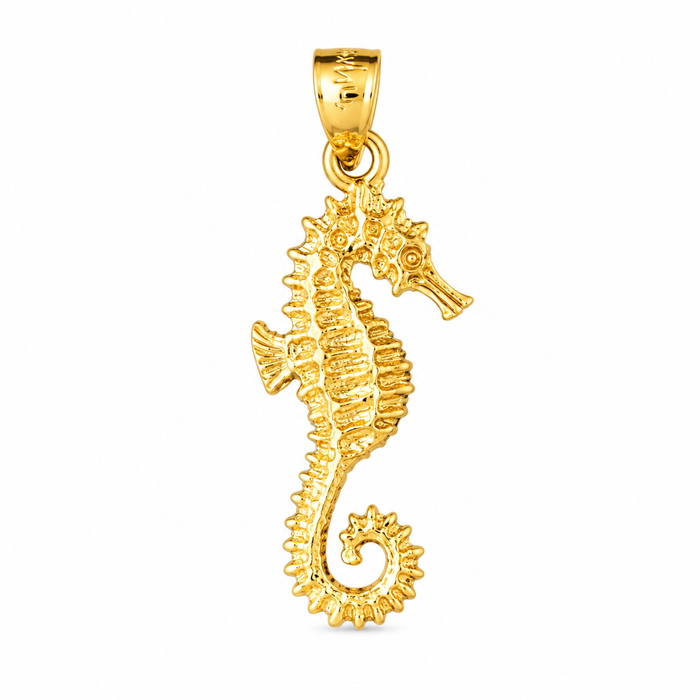 14k Yellow Gold Seahorse Charm