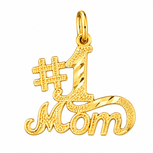 14k Yellow Gold #1 Mom Charm