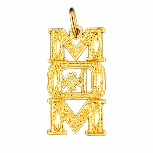 14k Yellow Gold #1 Mom Charm