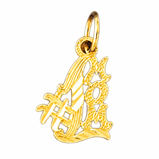 14k Yellow Gold #1 Mom Charm