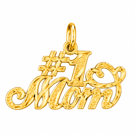 14k Yellow Gold #1 Mom Charm