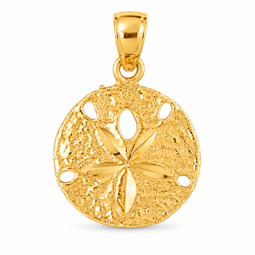 14k Yellow Gold Sand Dollar Charm