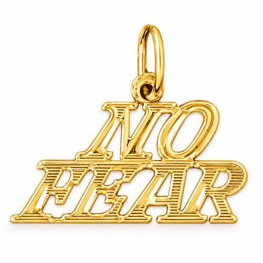 14k Yellow Gold No Fear Charm