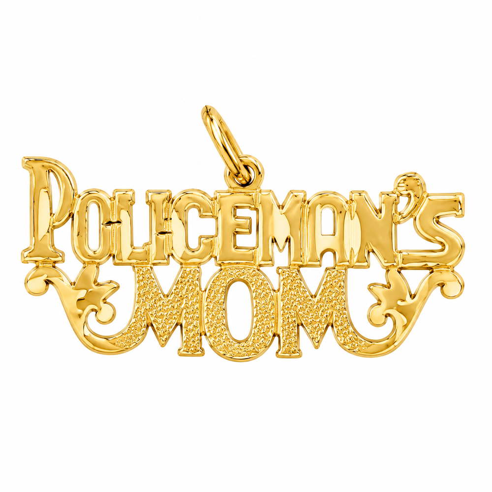 14k Yellow Gold Policeman's Mom Charm