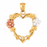 14k Gold Tri Color Heart Charm
