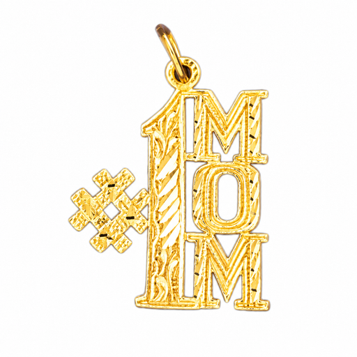14k Yellow Gold #1 Mom Charm