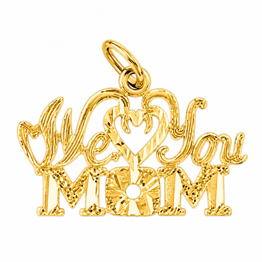14k Yellow Gold We Love You Mom Charm