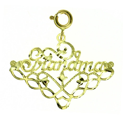 14k Yellow Gold Grandma Charm