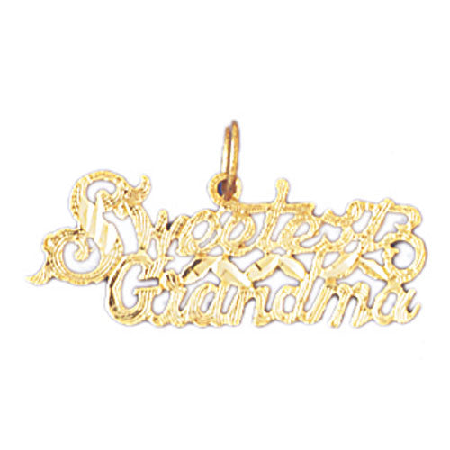 14k Yellow Gold Sweetest Grandma Charm