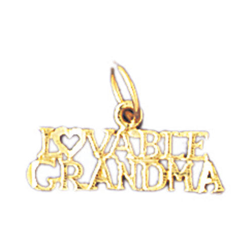 14k Yellow Gold Lovable Grandma Charm