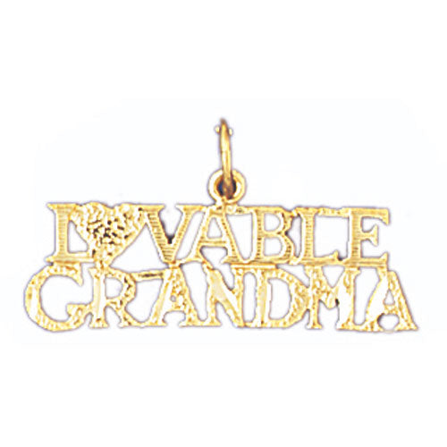 14k Yellow Gold Lovable Grandma Charm