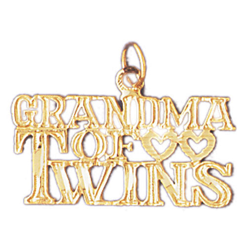 14k Yellow Gold Grandma Of Twins Charm